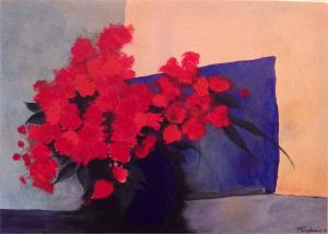 Le vase bleu,Acrylique, 70x50, 2014