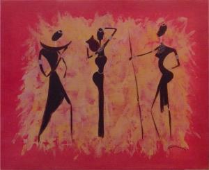 Femmes africaines,Acrylique, 61x50, 2005